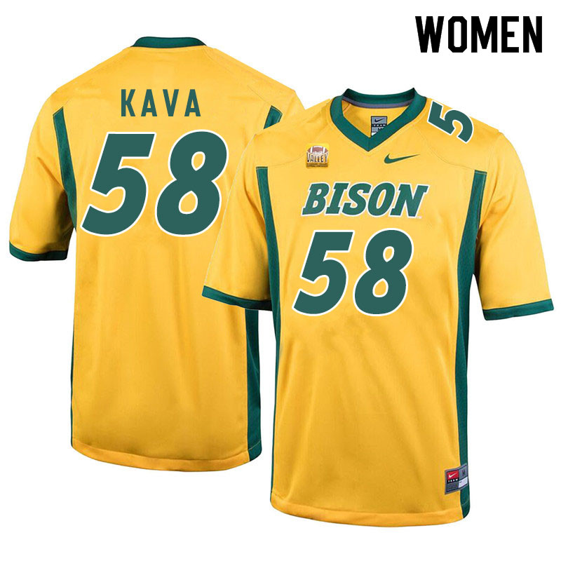 Women #58 Jake Kava North Dakota State Bison College Football Jerseys Sale-Yellow - Click Image to Close